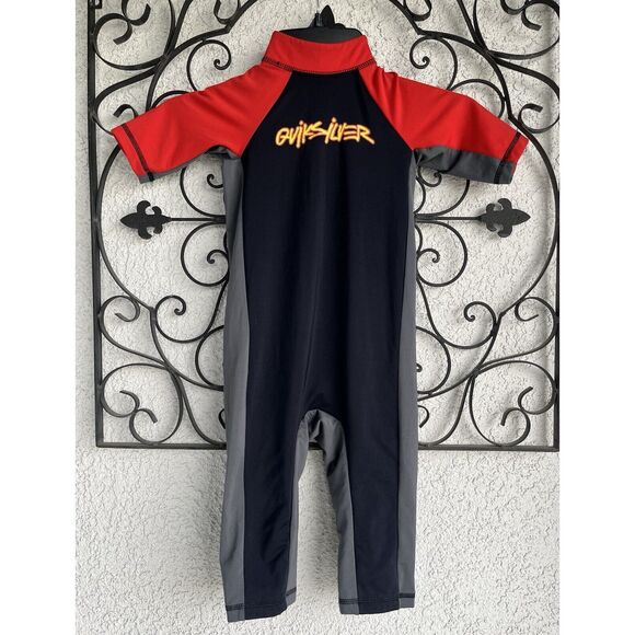 Quicksilver Kids Rashguard Suit - Size 5 - Red/Black - Picture 1 of 7